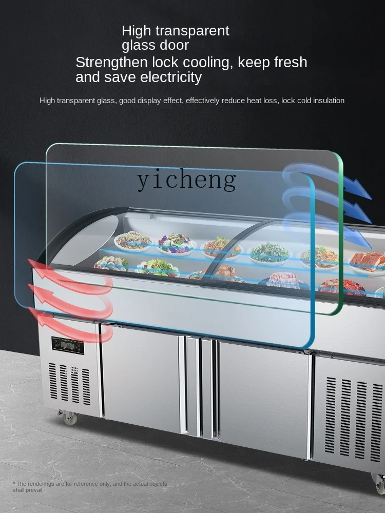 X18 Display Cabinet Barbecue Seafood Frozen To Keep Fresh Commercial Cold Dish Fruit Fishing Skewers Food Displaying Refrigera