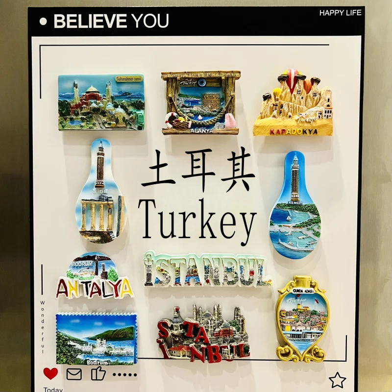 Picture 5: Creative Turkey 3D Fridge Magnets Souvenir Ornament Resin Refrigerator Magnets Sticker Collection Handicraft Gift Decoration