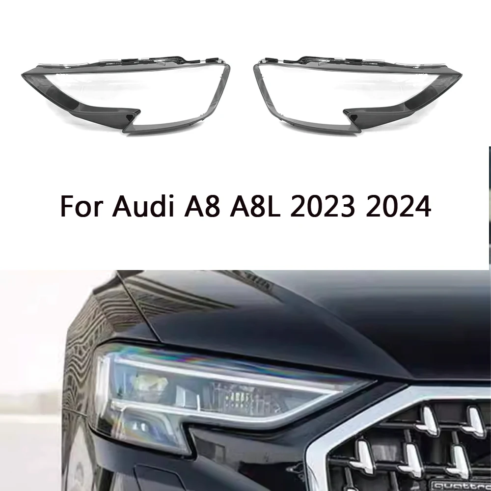 

Для Audi A8 A8L 2023 2024, крышка передней фары автомобиля, корпус линзы, абажур, корпус фары