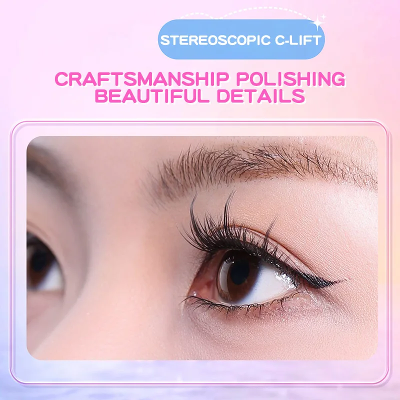 رموش صناعية ذات سعة كبيرة بدون غراء، بدون إزالة ذاتية اللصق ذاتية اللصق وذيل السمكة - تصميم قطاعي طبيعي، #3