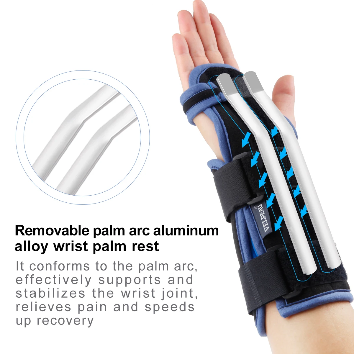 VELPEAU Wrist Splint for Hand Sprain, Arthritis and Carpal Tunnel Syndrome Medical Wrist Support Brace Soft and Breathable