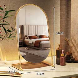 Modern Mirror Metal Iron Round Makeup Dormitory Room Decor Desktop Ornaments Large Dressing Beauty Makeup Decorative Mirror