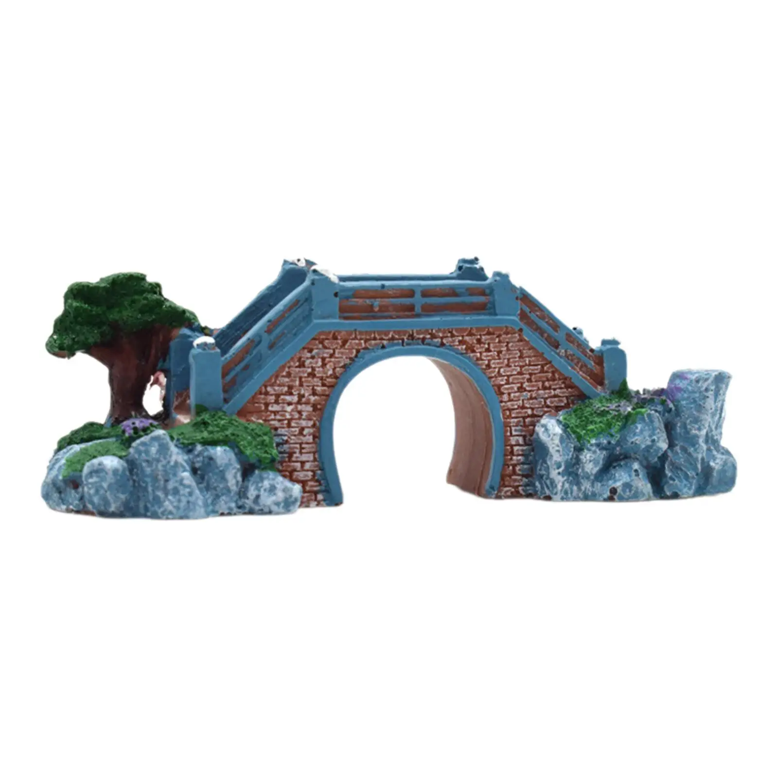 خزان الأسماك جسر مشهد الراتنج الحرف تمثال محاكاة جسر حوض السمك الحلي لحديقة ساحة شرفة الحديقة المشهد الصغير