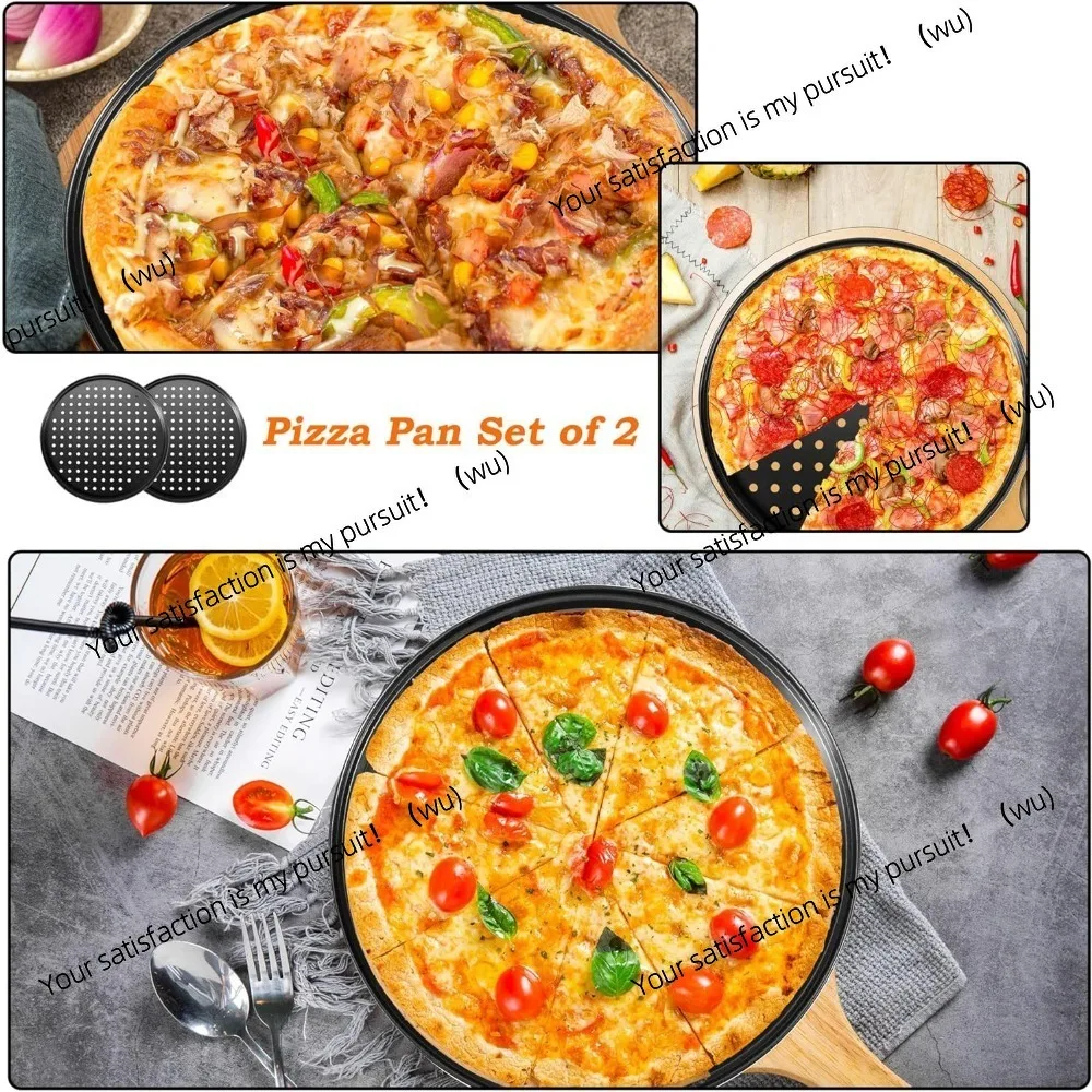 Round perforated pizza tray tray for oven 28 cm, steel fittings, kitchen tools