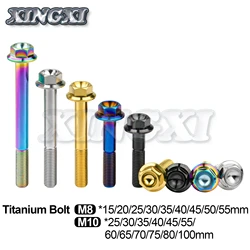 Xingxi M8/M10X15 ~ 100mm Titanium Bolt DIN6921 Hexagon Flange Head Screw  for Motorcycle Modification Disc Brake Bolt