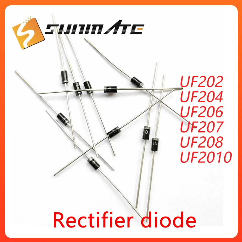 50PCS   UF202 UF204 UF206 UF207 UF208 UF2010  DO-15 Rectifier diode