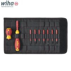 Wiha 41232 Screwdriver and Bit Set SlimVario Insulated Screwdriver 1000V VDE Slotted Phillips Pozidriv 10-Pcs