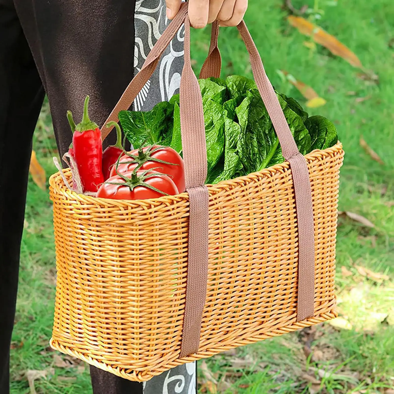 

Basket with Handle Household Decoration Lightweight Organizer