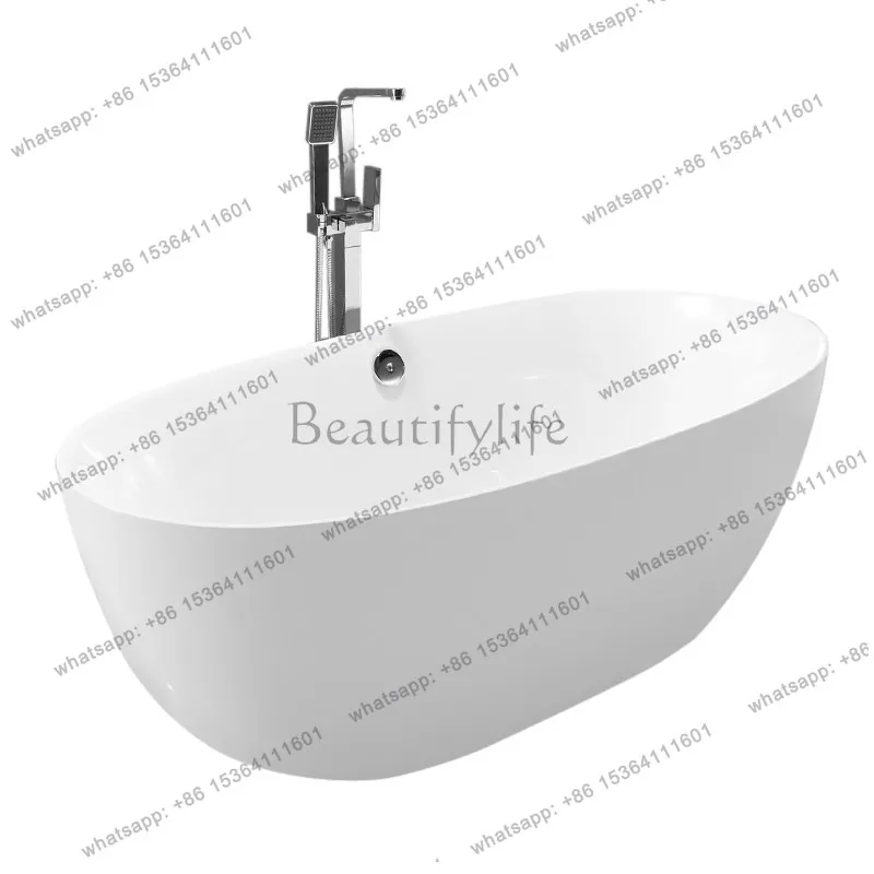 

Simple large space oval double Japanese independent acrylic thermal insulation bathtub