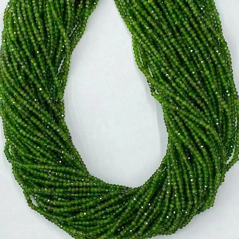 Natural Green Diopside Abacus Faceted Loose Beads Handmade DIY Necklace Bracelet Making Jewelry Wholesale 111 / 128