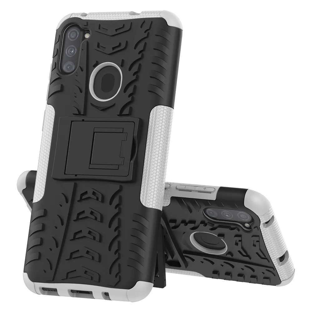 For Samsung A11 US version Rubber Armor Case Hybrid Anti-shock Kickstand Cell Phone Case Mobile Cover