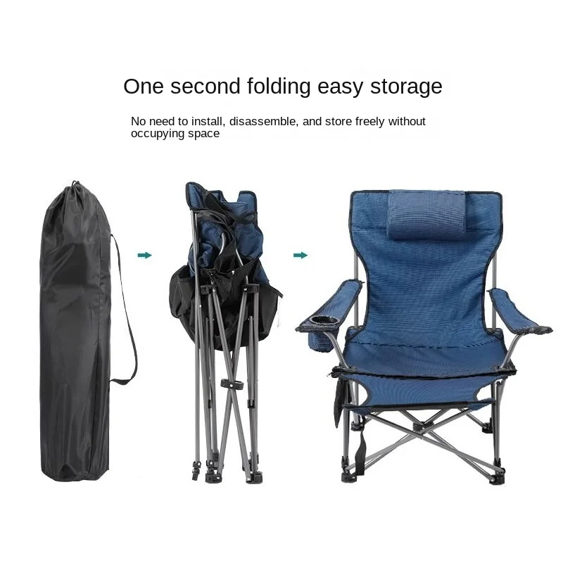 

Folding Lounge Chair Camp Chair with Footrest Mesh with Cup Holder and Storage Bag Gray Foldable Portable Removabel Camping