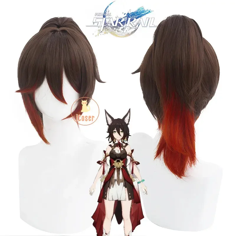 تينغيون تأثيري حلي هونكاي ستار السكك الحديدية شعر مستعار فستان آذان ذيل فوكسيان سكاي-فيرينغ لجنة Xianzhou Luofu حفلة الهالوين النسائية؛