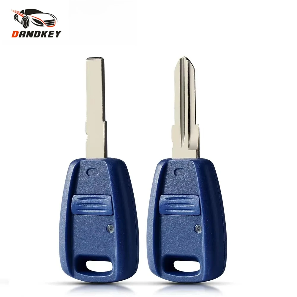KEYYOU New Transponder Key Shell Car Case Blue Auto Cover For Fiat Punto Doblo Bravo Seicento Stilo SIP22/GT15R Uncut Blade