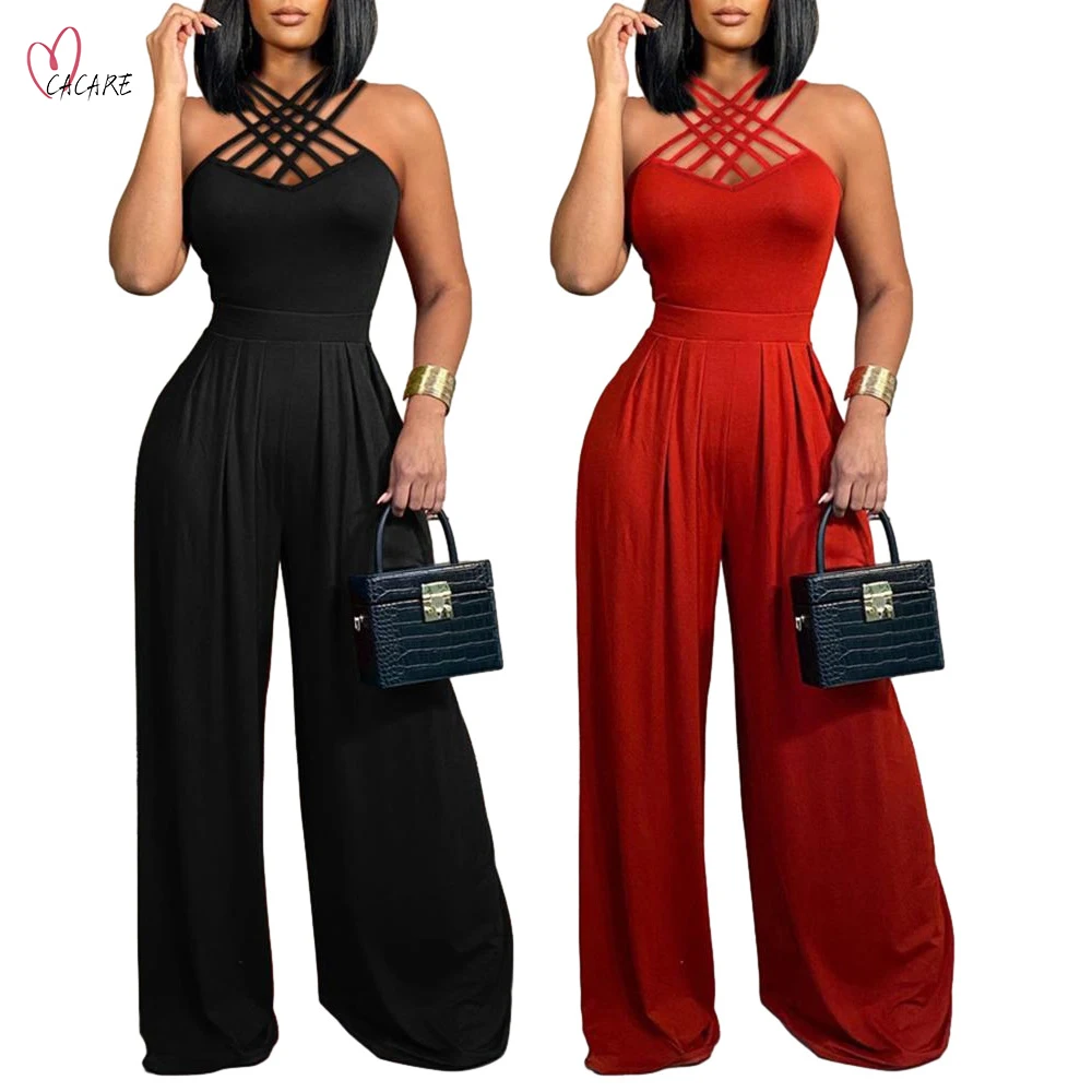 

2023 Long Jumpsuit Women Elegant Women's Social Overalls Jump Suit Female Jumpsuits traf Full Length Clothes One Pieces F4444