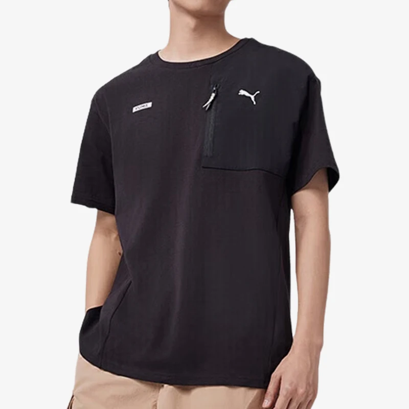 

Puma genuine 2024 new men's breathable sports casual fashionable round neck loose short sleeved shirt 681262-01