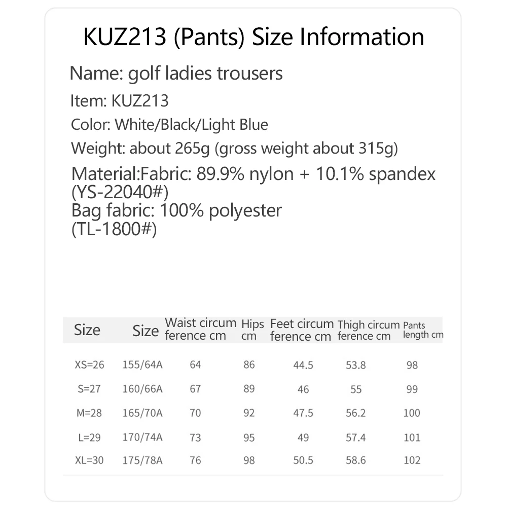 PGM Damen-Golfhose mit Reißverschlusstaschen, Frühling-Sommer-Schlaghose, schmale Passform, leichte Jogginghose für Sport, Wandern, Reisen – Detail 1