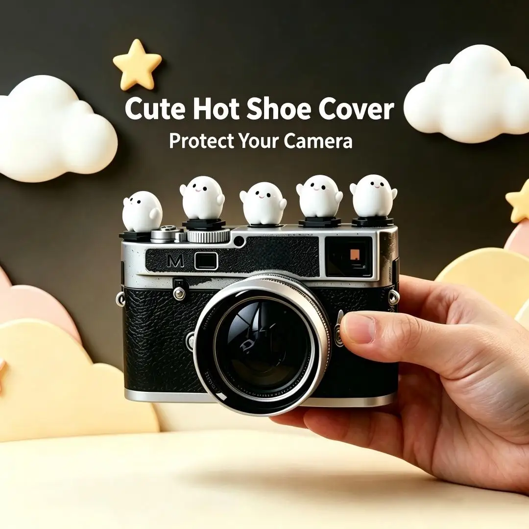 Cute Xiao Tuantuan kept for payment Series Hot Shoe Cover for Leica Q2 Fuji X100V X-T5 Sony ZV-1 Canon EOS R5 Nikon Z5 Camera Ac view 2