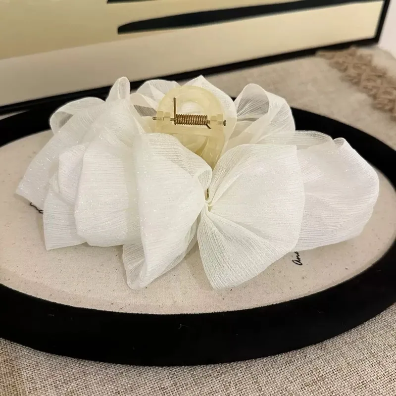 High-Grade Temperament Cloud Bubble Mesh Silver Silk Hair Clip For Women image 5