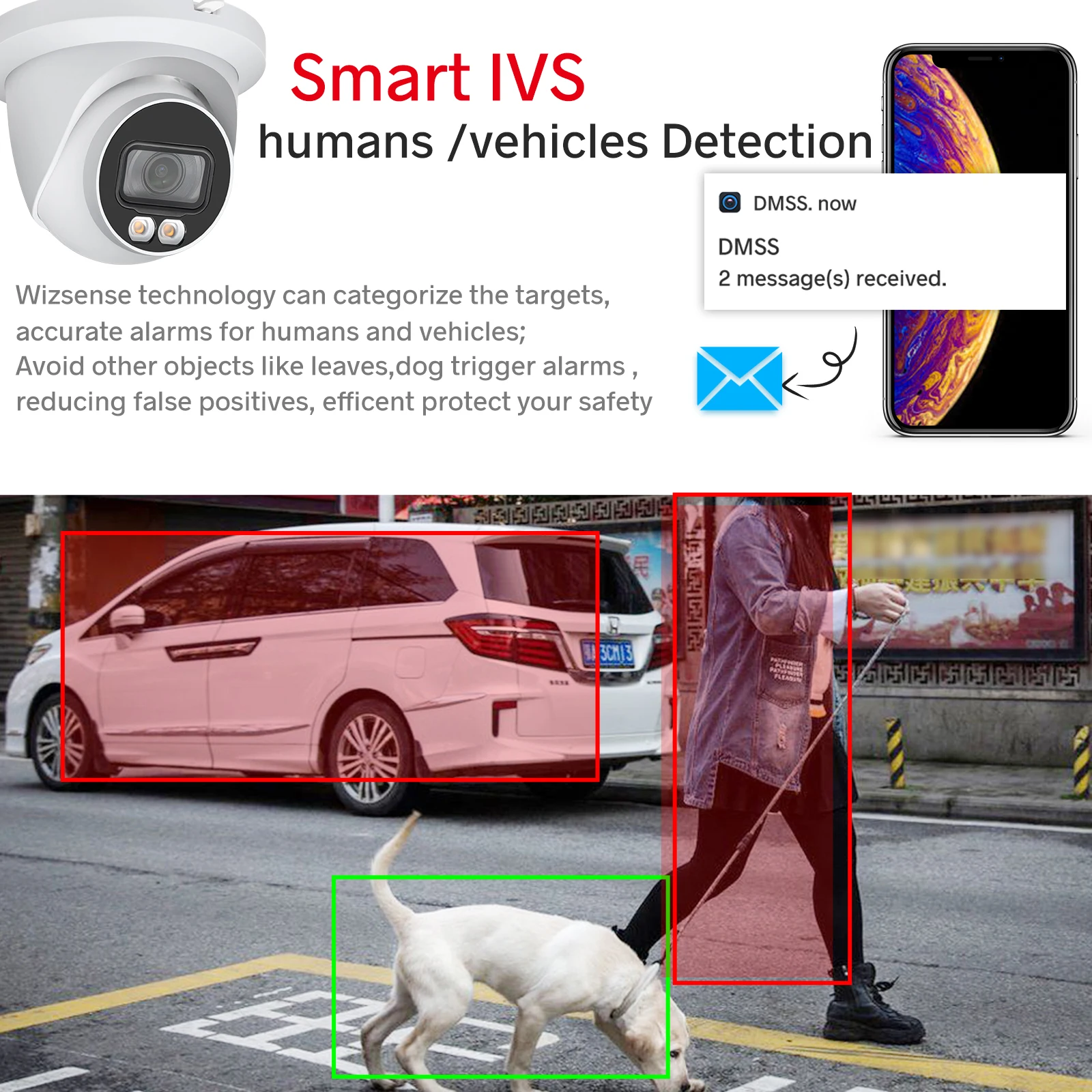 Dahua Originale IPC-HDW3849H-AS-PV S5 8MP 4K Smart Dual Light Deterrenza Attiva WizSense Rete POE Telecamera IP Audio a Colori
