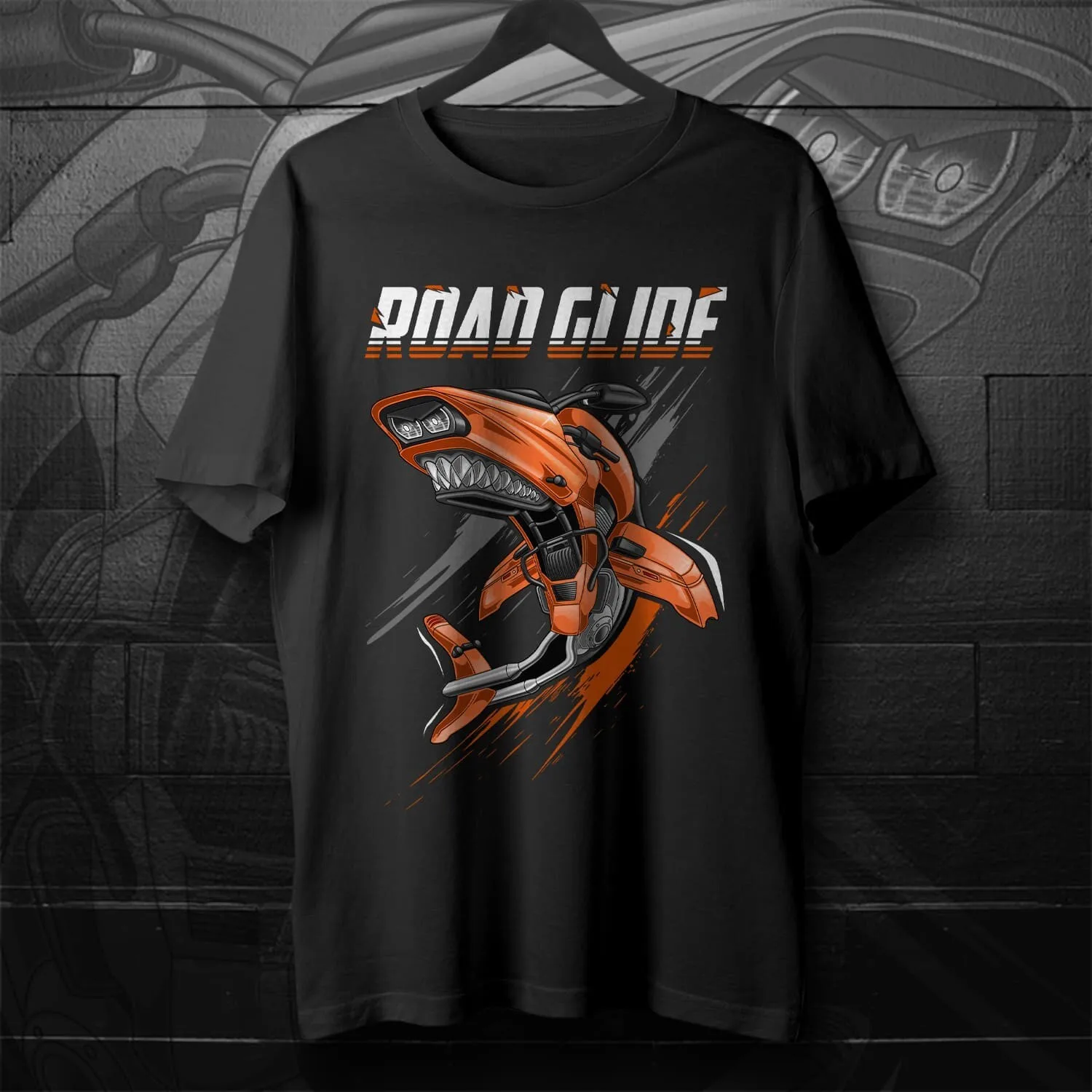 H-D Road Glide Motorcycle Shark Inspired T-Shirt 100% Cotton O-Neck Short Sleeve Summer Casual Mens T-shirt Rider Streetwear