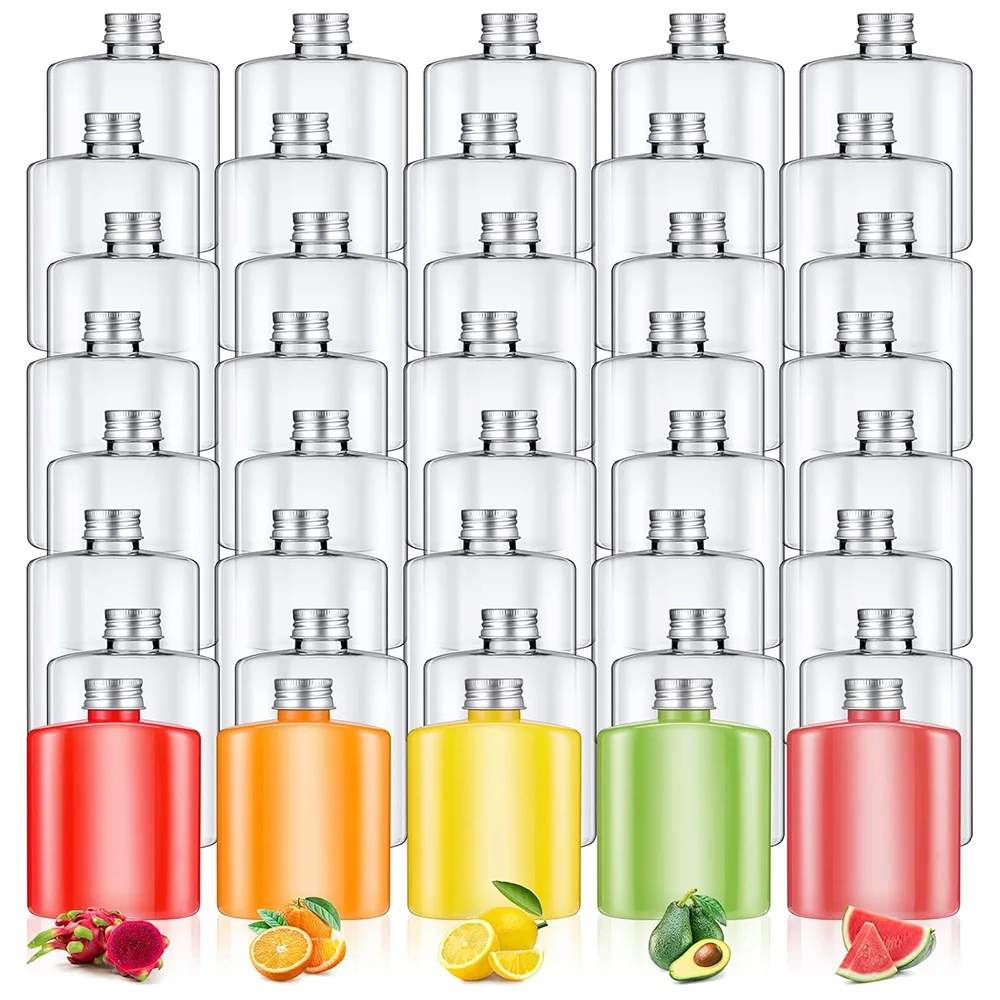 Botellas de plástico a granel, botellas pequeñas de jugo de 8,5 oz, botellas transparentes vacías, contenedores de bebidas, matraz de agua, Mini botellas de nevera