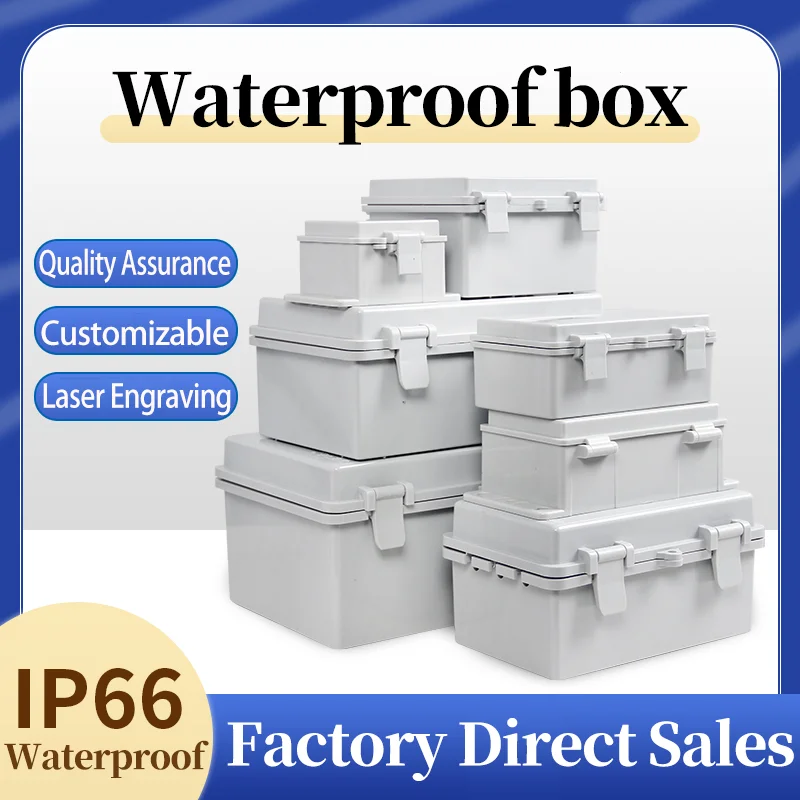 IP66 Electrical Plastic Enclosure  ABS Power Junction Box Outdoor Waterproof Distribution Box for Electric Instrument Project