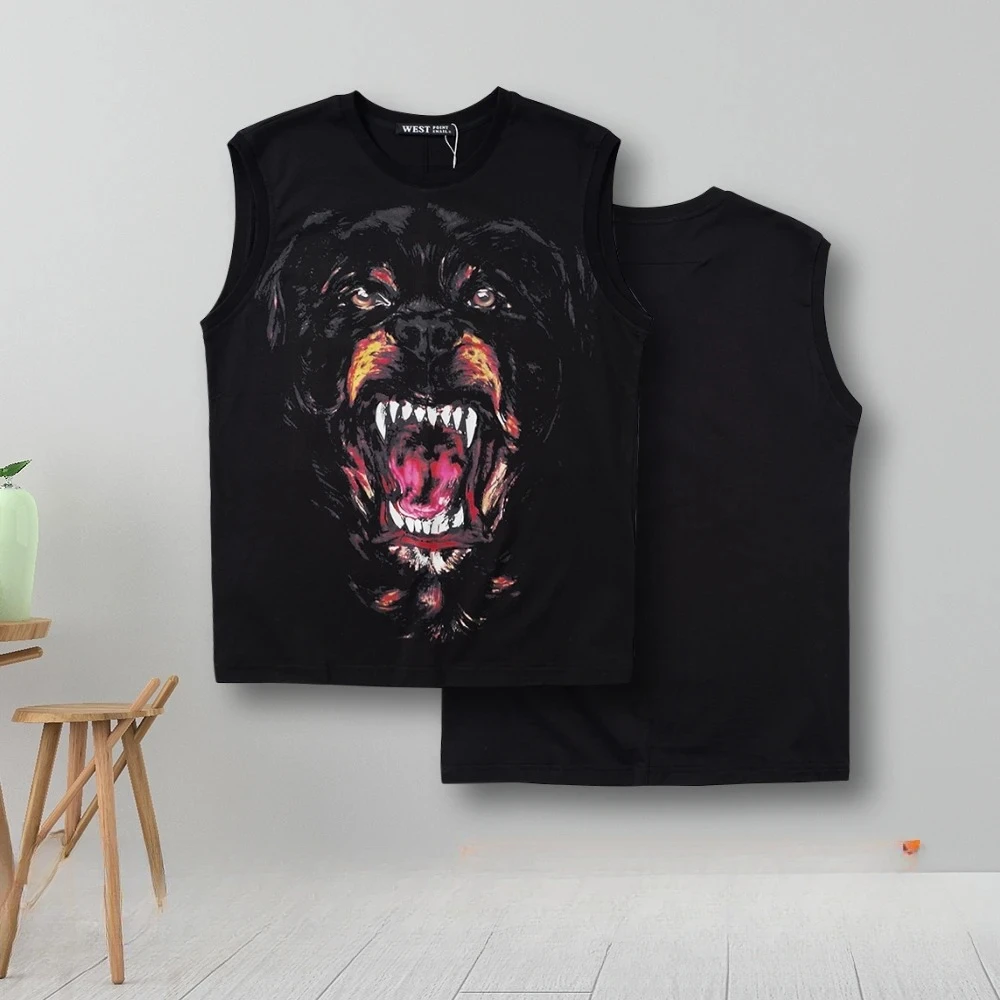 Men Women Vest Top Big Dog Graphics Print Tank Four Seasons Sleeveless Bottoming Shirt Hip Hop Trend Gothic Casual O-Neck Vest