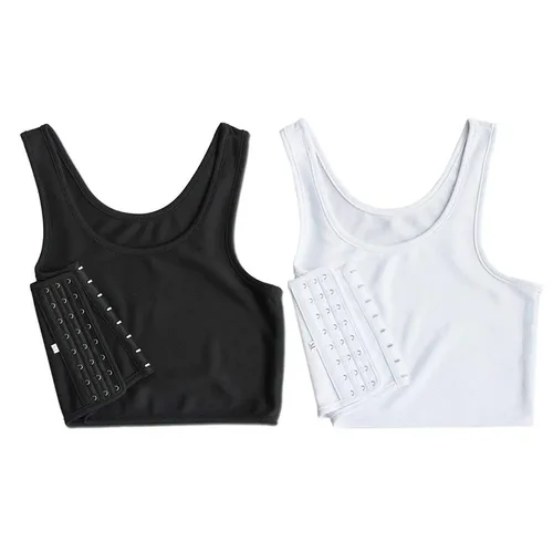 Imagen 2 del producto Carpeta de pecho transpirable para mujer, chaleco corto con hebilla lateral, Tops, carpeta de pecho, ropa interior, camisetas sin mangas, vendaje envolvente para el pecho inalámbrico