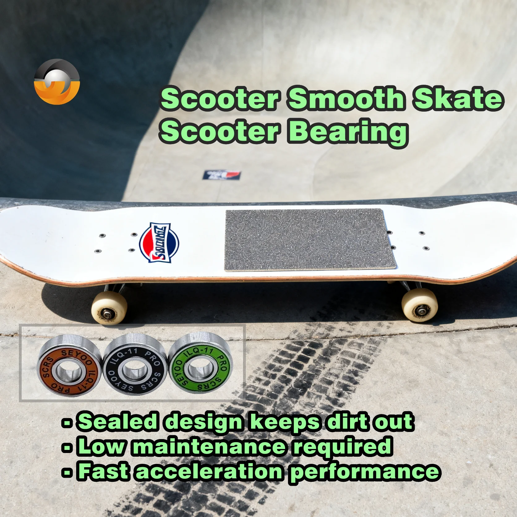 8 قطعة 608 RS تحمل ILQ-11 8x22x7 الأخضر Longboard سرعة مضمنة عجلة تزلج تحمل سكيت سكوتر السلس سكيت سكوتر تحمل