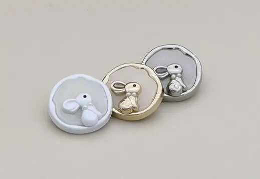 6pcs/Lot Size:18mm/23mm Cute rabbit pattern Metal Buttons Fashion Button Women\'s Shirt cardigan Sewing Accessories(KKA-3380)