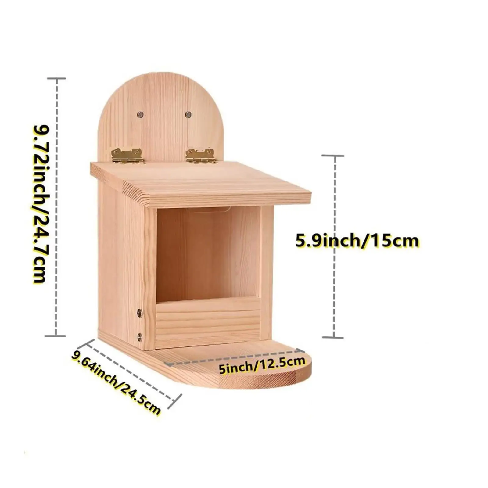 Boîte d'alimentation en bois Srel Laura, station d'alimentation, animal en bois décroissant à la main