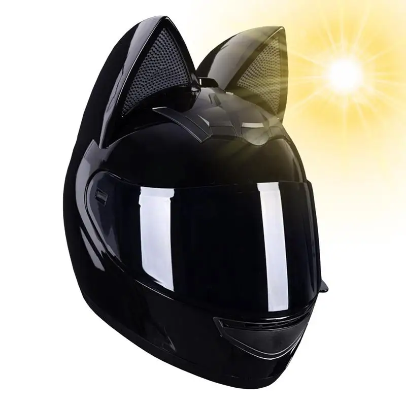 

Cat Ear Helmets Adult Full Face Helmets Cat Ear Offroad Helmets Women Full Face Motorcycle Helmets for Dirt Bike Locomotive