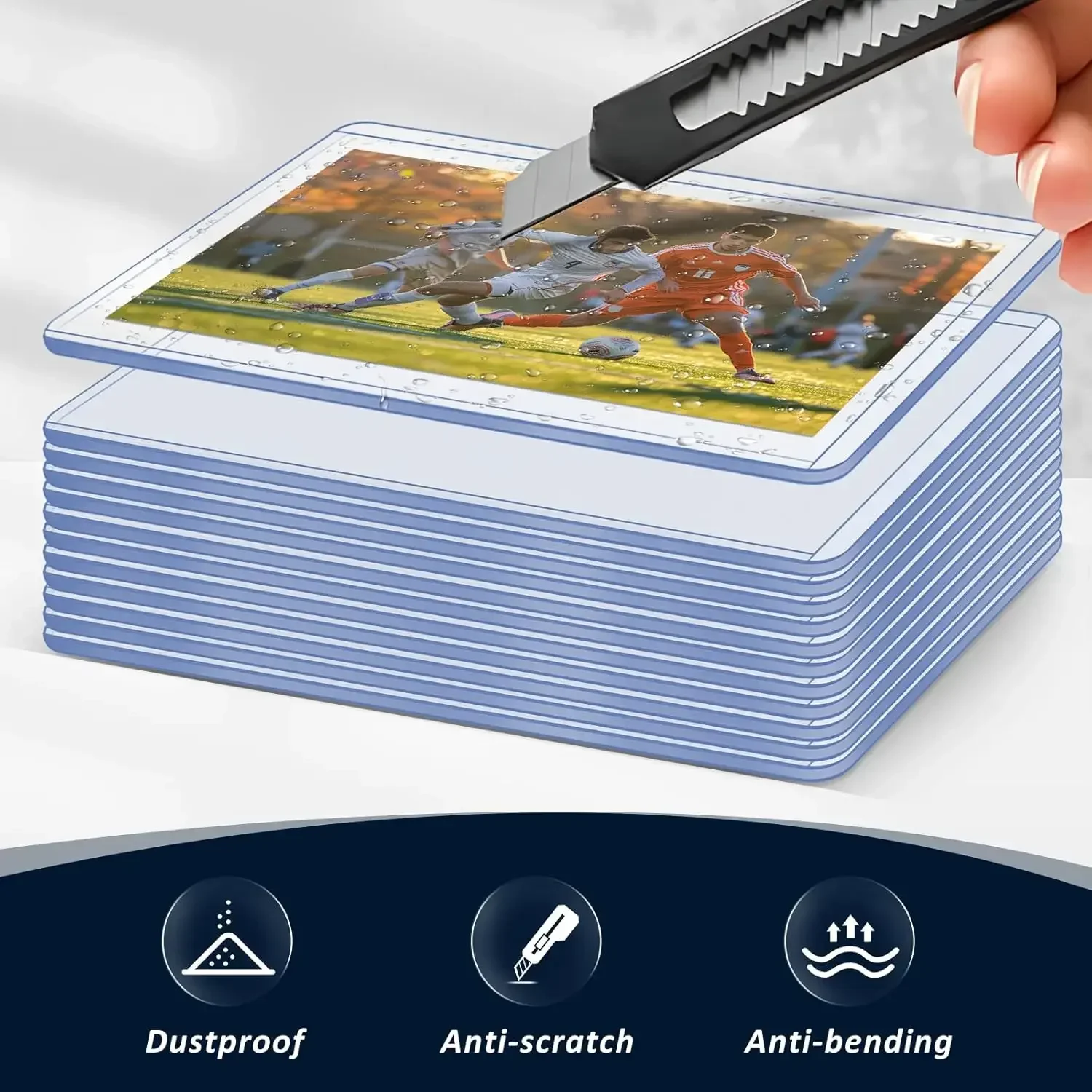 Clear Card Holder Transparent Korean Kpop Card Sleeve with Protective Film Game Card Holders Cover Idol Alum Photo Sleeves