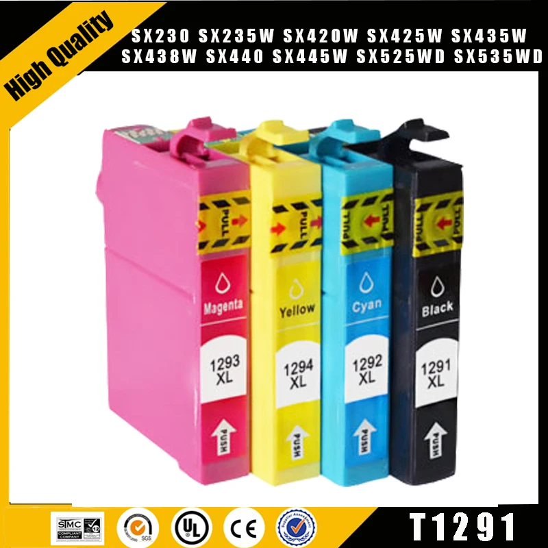

einkshop Compatible T1291 - T1294 T1291 Ink cartridge for EPSON stylus SX235W SX425W SX420W SX438W SX525WD SX535WD Printer