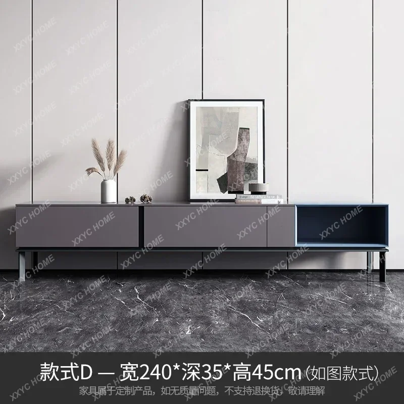 HHGreat discounts  light luxury TV cabinet combination modern minimalist rock slab paint living room wall cabinet