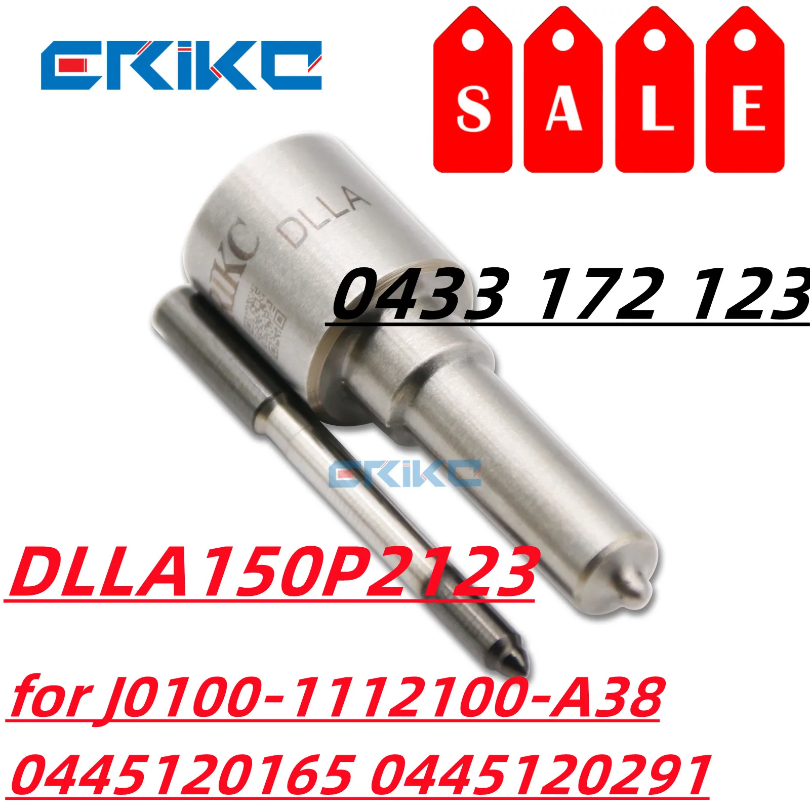 ERIKC DLLA150P2123 Fuel Pump Injector Nozzle DLLA 150P2123 Nozzle Set 0 433 172 123 for J0100-1112100-A38 0445120165 0445120291