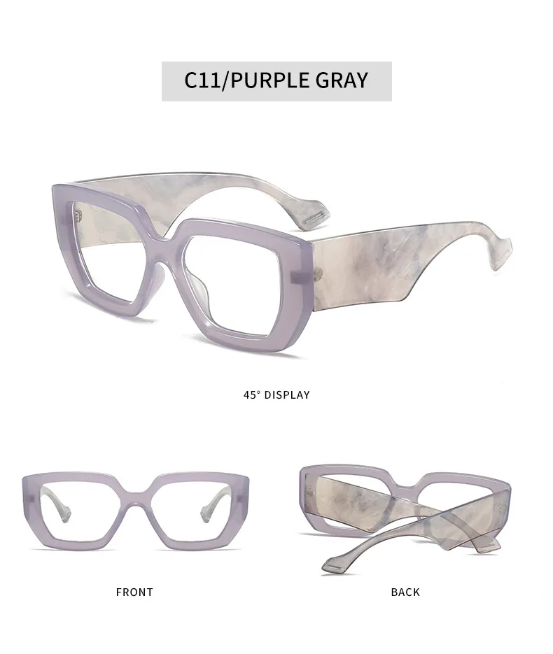 Dicken Rahmen übergroße quadratische Brille für Frauen Mode optische klare transparente Linse Brillen Computer schwarze Brille Retro – Detail 16