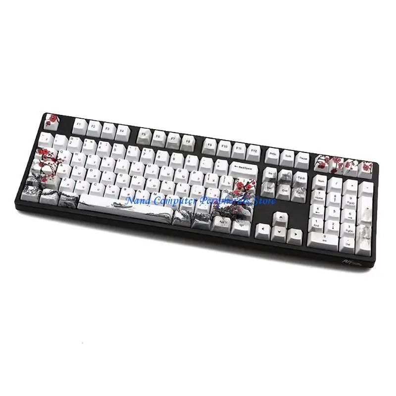 

F68C Plum Blossom 110 Keys Mechanical Keyboard OEM Profile DYE-Sub PBT Russian Keycap
