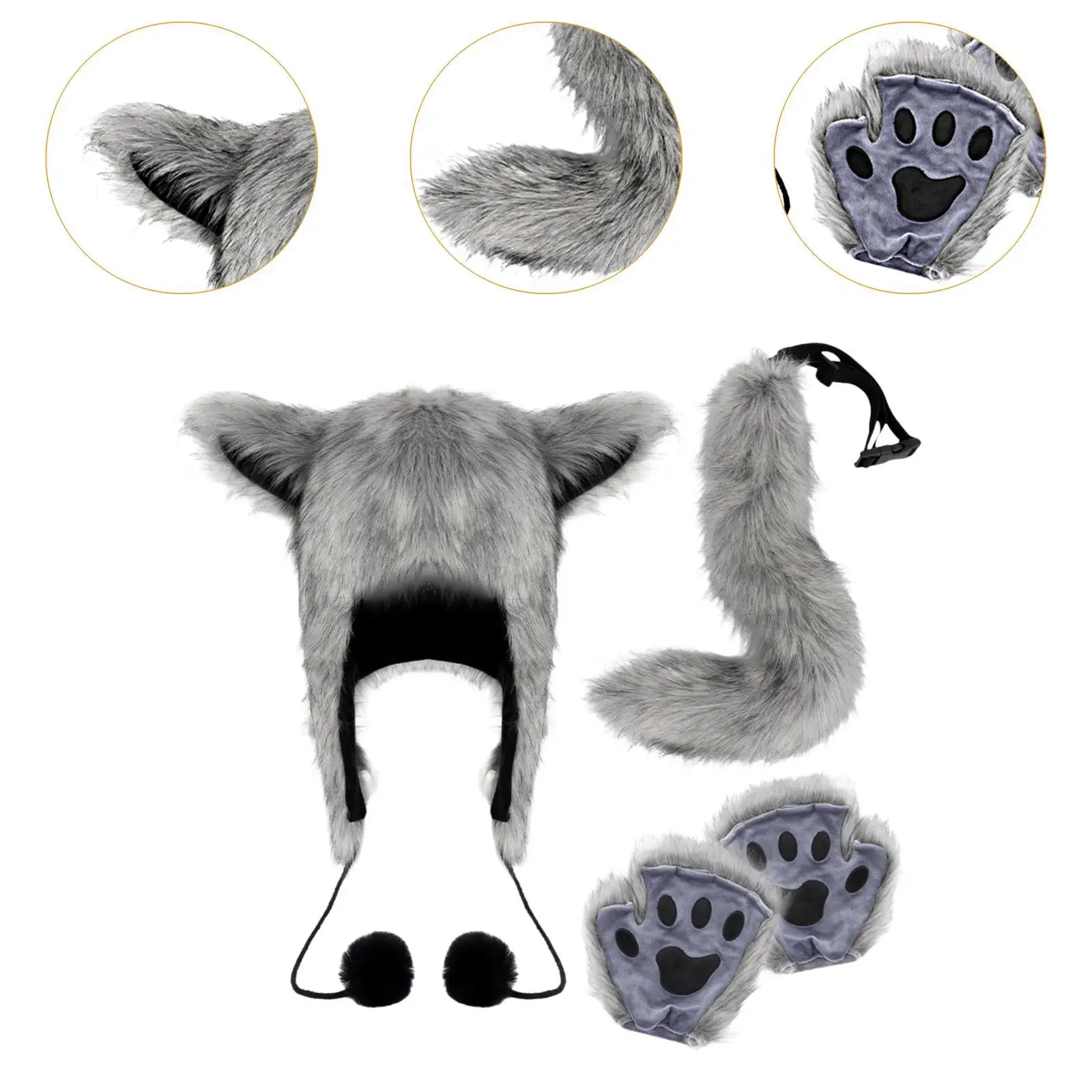 Set di costumi per animali Guanti per zampe da donna per spettacoli teatrali Vacanze di Halloween