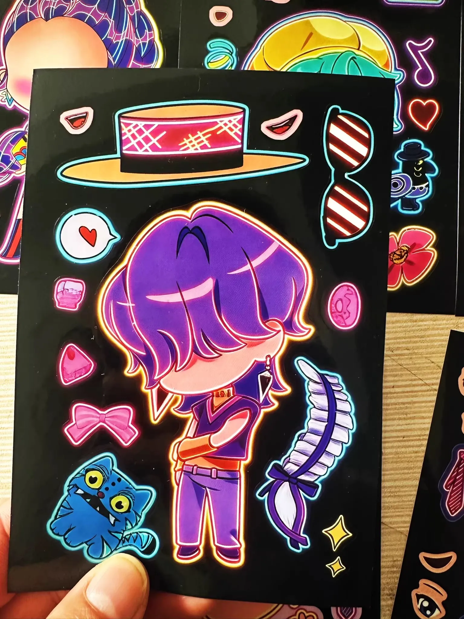 8pcs Funny Girls Stickers Toys Make A Face Puzzle DIY Stickers Face Kids Assemble Jigsaw Education Decals Party Decoration Gifts - view 5