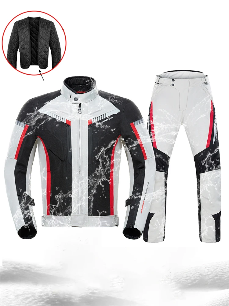 HEROBIKER Waterdichte motorjas Heren racejas Draagbare motorbroek Motokleding met EVA-bescherming - afbeelding 2