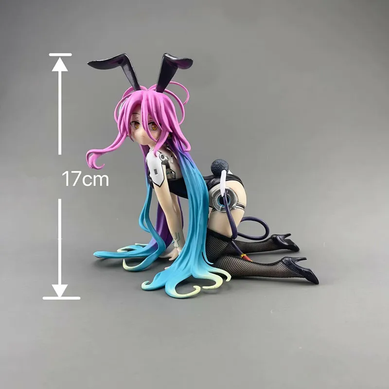17cm 2025 novo anime sem jogo sem vida shiro sexy coelho menina figura pvc modelo brinquedos boneca suporte do telefone móvel ornamentos presentes