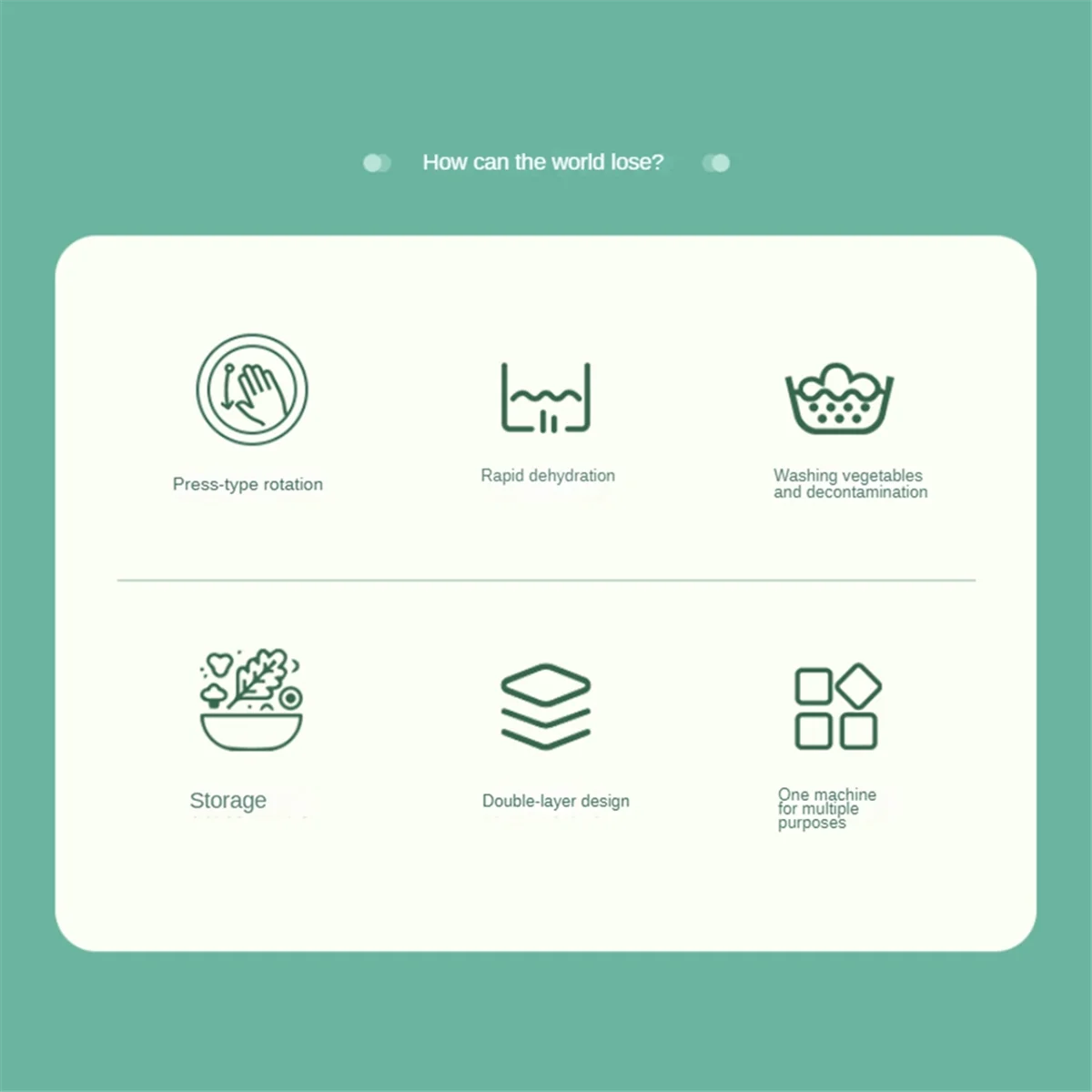 Spinner per insalata Spinner manuale per lattuga per la preparazione di verdure, essiccatore per frutta con pompa a 1 mano