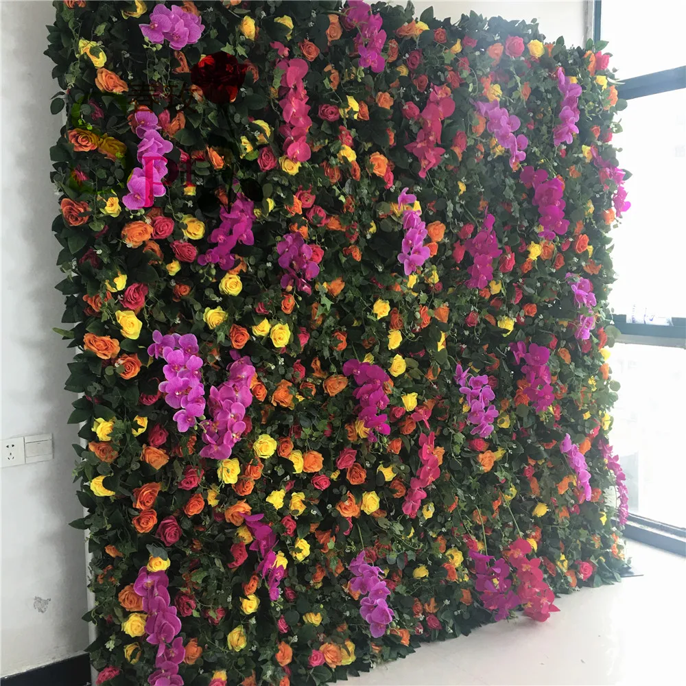 

SPR Flower Wall Rose orchid Wall Champagne Artificial Silk Rose 3D Flower Wall Background Party Decor Wall