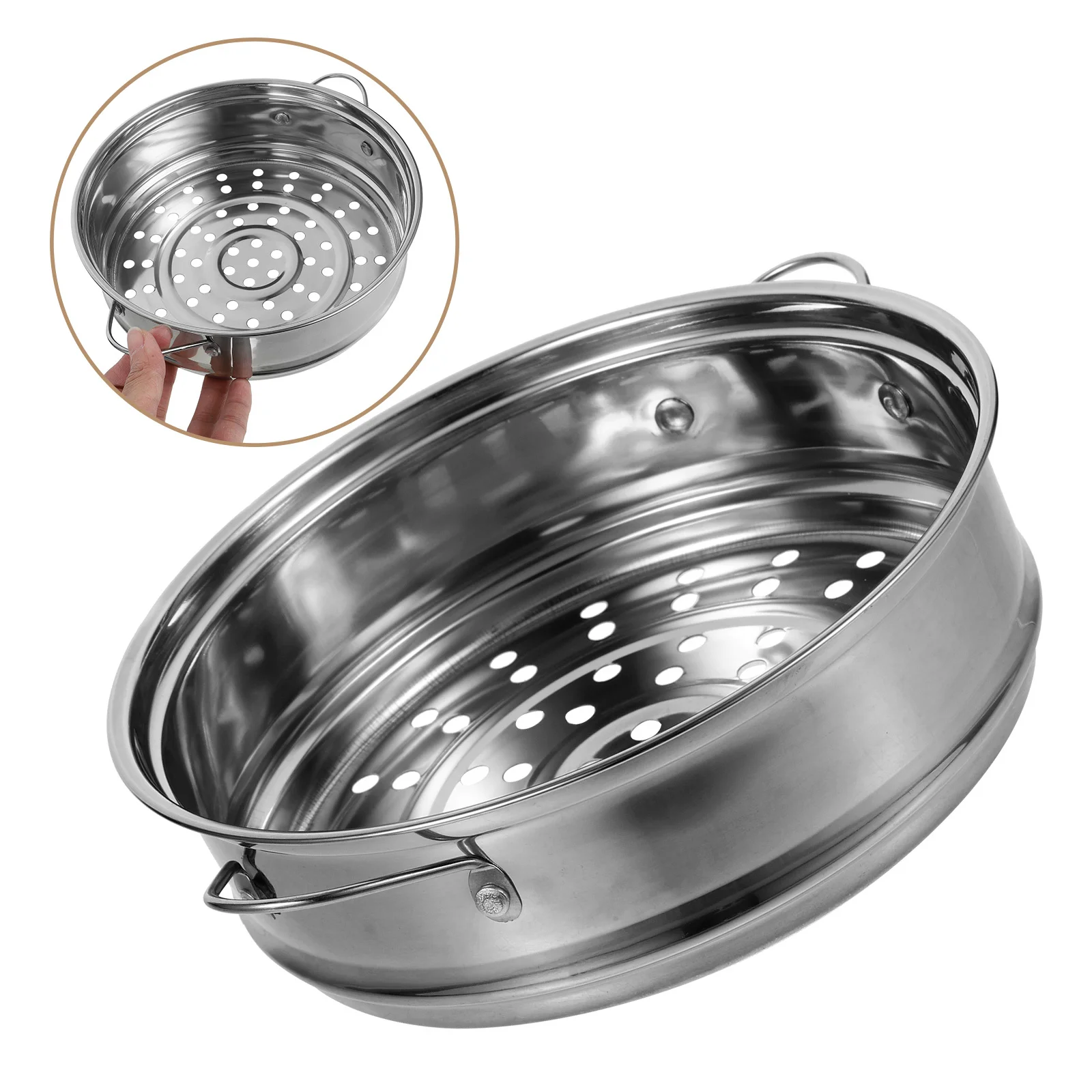 

1pcs Stainless Steel Steaming Basket Double Handle Food Steamer Steam Rack For Pot Rice Vegetables Seafood Corn Reusable