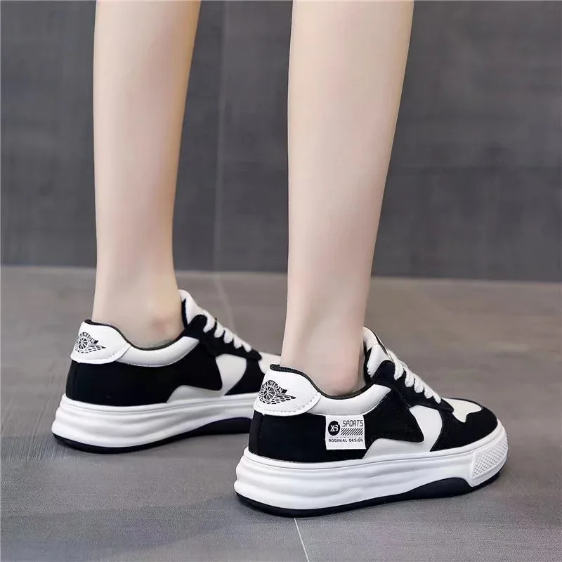 2023 Platform Sports Shoes Flat Female Sneakers Women Tennis Spring Casual Vulcanize Black Fashion Harajuku Thick-sole Sneakers