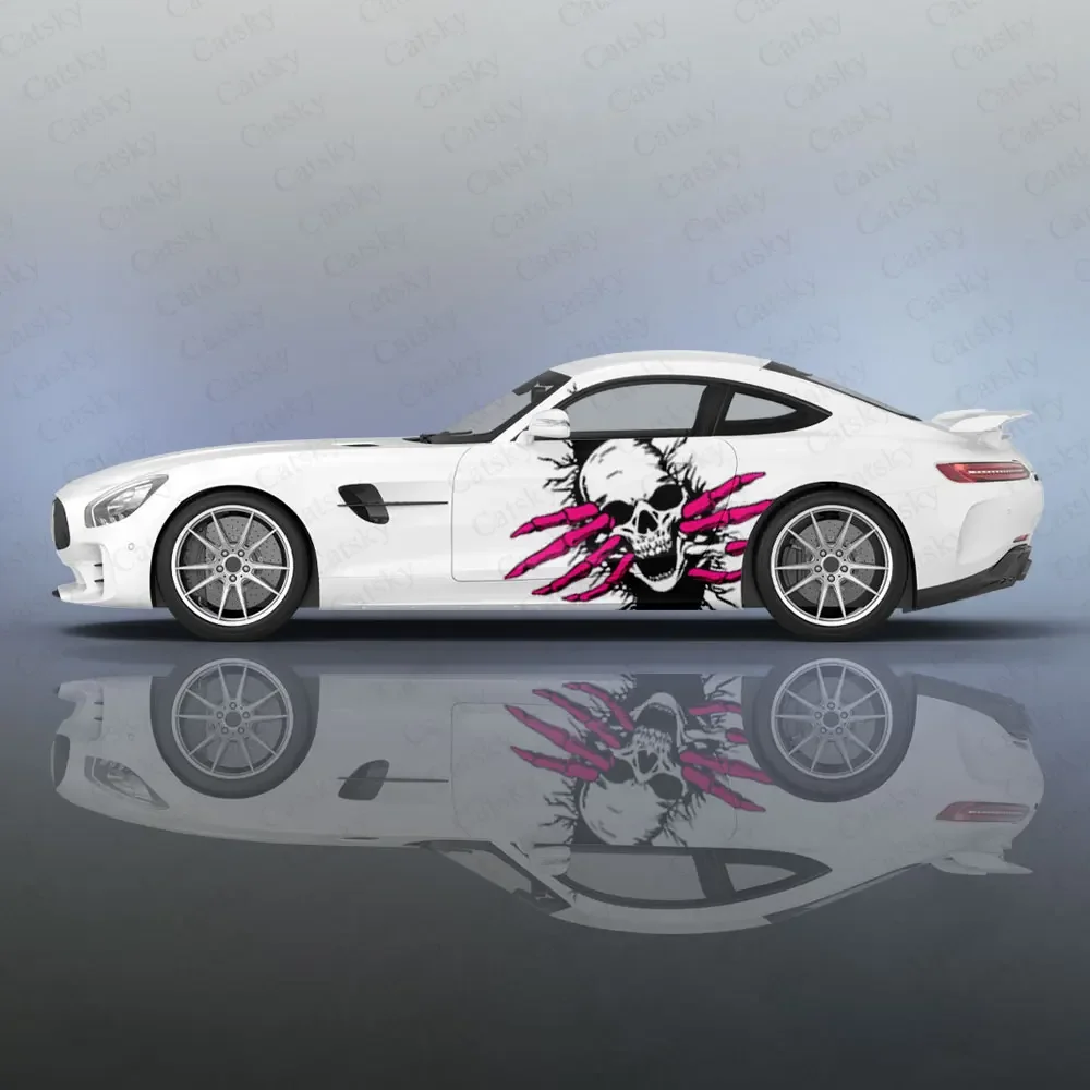 

Пользовательские черепа с головой автомобиля, защитные наклейки, автомобильная наклейка, креативная наклейка, модификация внешнего вида кузова автомобиля, декоративные наклейки