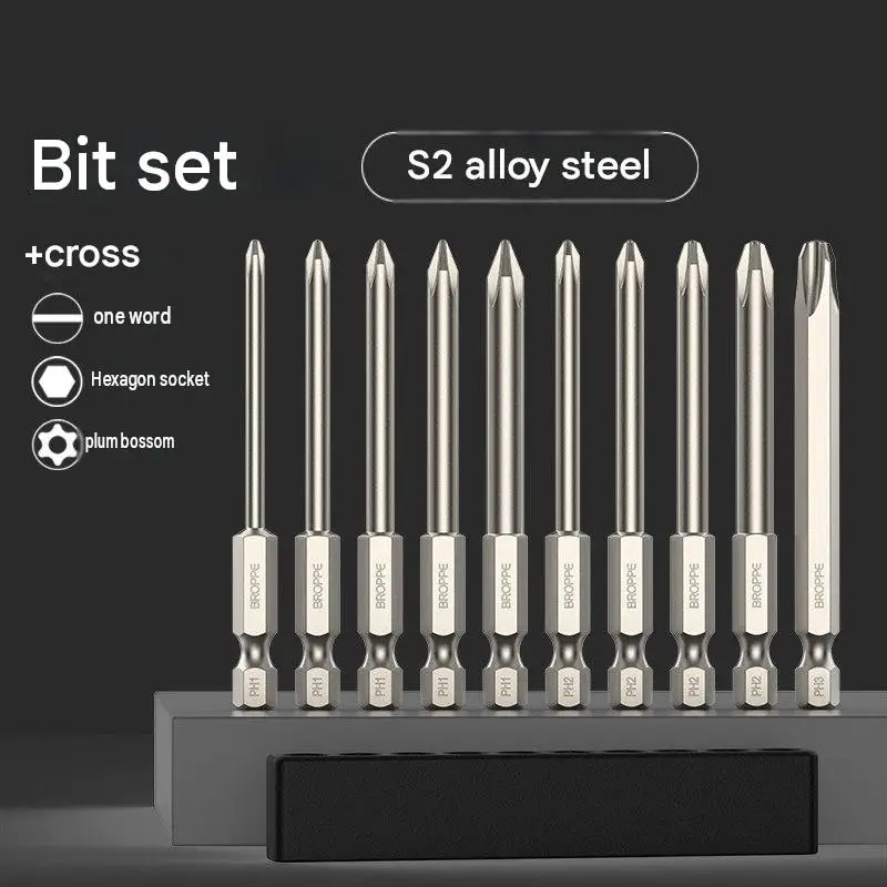 S2 Steel Magnetic Screwdriver Bit Set Cross Flat Hex Torx Impact Driver Bits Power Tool Accessory for Drill