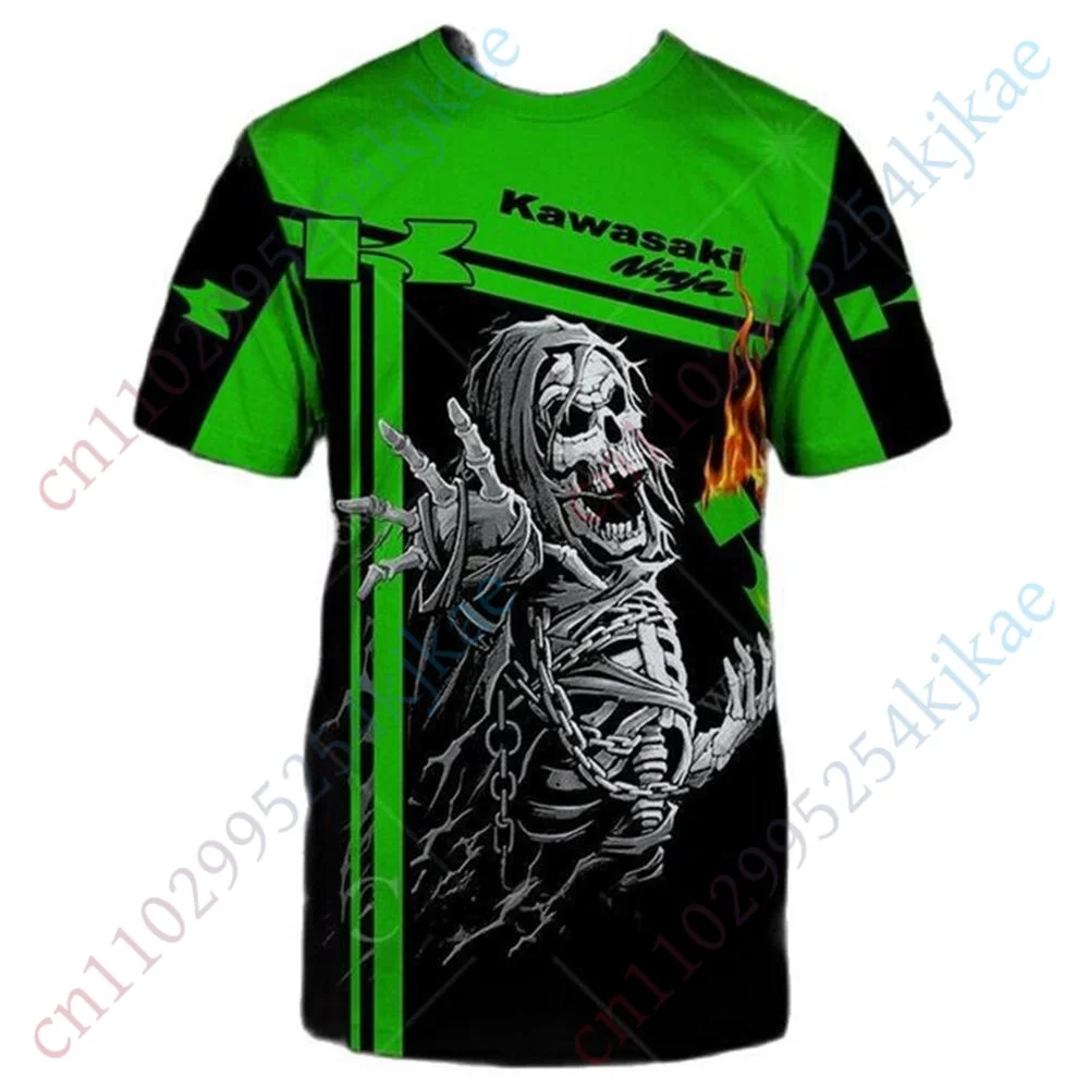 

New Kawasaki T-shirts For Men Oversized T-shirt Breathable Men's Clothing Anime Short Sleeve Quick Drying Tee Casual Unisex Top